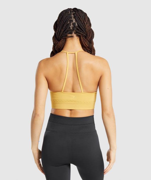 Damske Športové Podprsenky Gymshark Studio Seamless Žlté | WS4523896